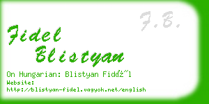 fidel blistyan business card